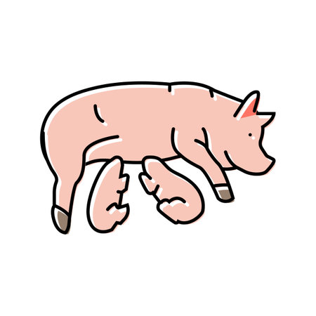 pig piglets farm color icon vector illustrationのイラスト素材