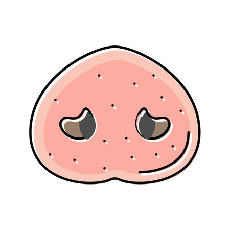 nose pig animal color icon vector illustrationのイラスト素材