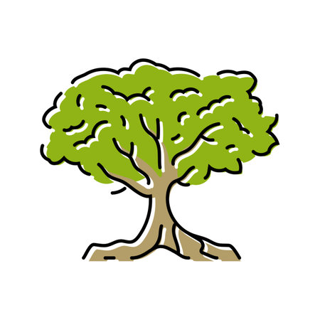 ceiba jungle color icon vector illustrationのイラスト素材