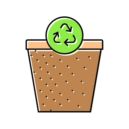 biodegradable materials environmental color icon vector illustrationのイラスト素材