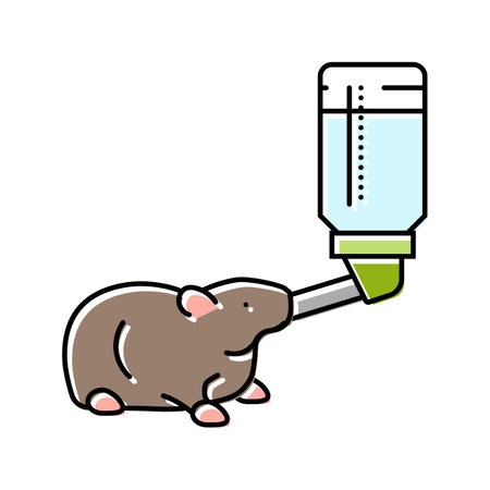 hamster drink water color icon vector illustrationのイラスト素材