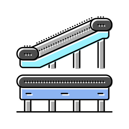 conveyor belt manufacturing engineer color icon vector illustrationのイラスト素材