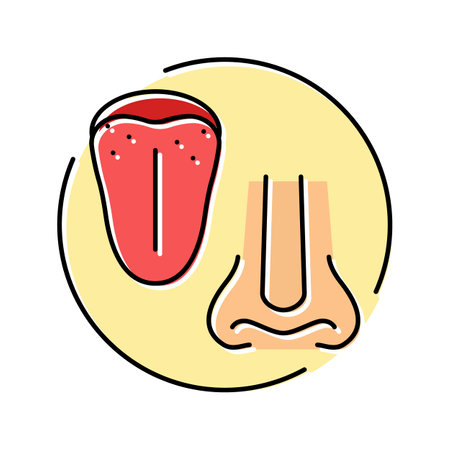 changes taste smell disease symptom color icon vector illustrationのイラスト素材