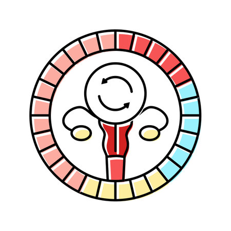 changes in menstrual cycle disease symptom color icon vector illustrationのイラスト素材