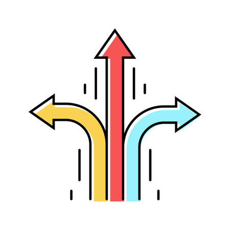 change direction succes challenge color icon vector illustrationのイラスト素材