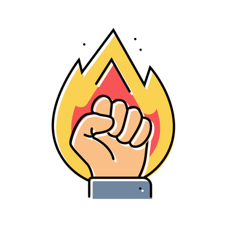 motivation fire succes challenge color icon vector illustrationのイラスト素材