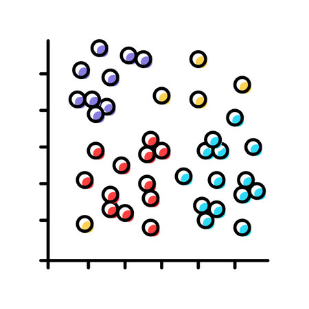 data clustering database color icon vector illustrationのイラスト素材