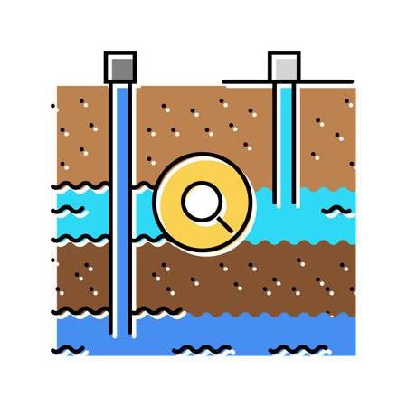 soil permeability hydrogeologist color icon vector illustrationのイラスト素材