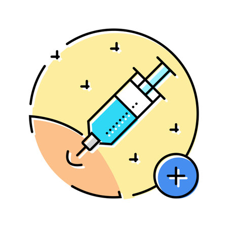 vaccine administration pharmacist color icon vector illustrationのイラスト素材
