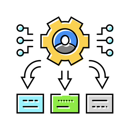 decision support analyst color icon vector illustrationのイラスト素材