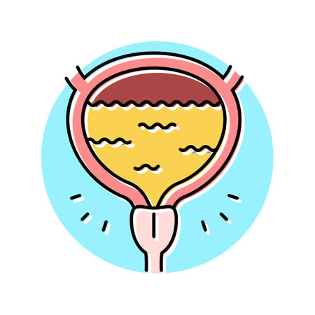 inability control bladder disease symptom color icon vector illustrationのイラスト素材