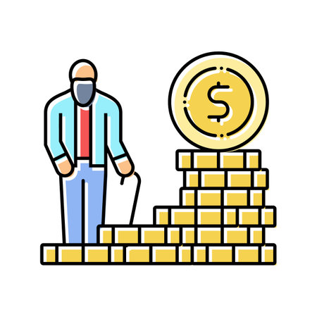 retirement planning financial advisor color icon vector illustrationのイラスト素材
