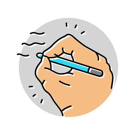 handwriting improvement occupational therapist color icon vector illustrationのイラスト素材