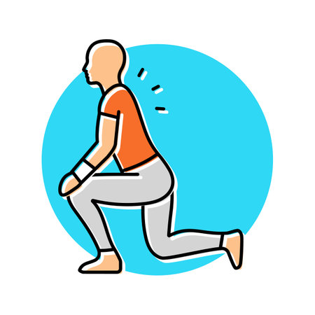 mobility training occupational therapist color icon vector illustrationのイラスト素材
