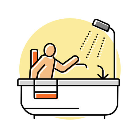 daily living skills occupational therapist color icon vector illustrationのイラスト素材