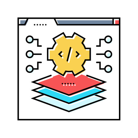 full stack development software color icon vector illustrationのイラスト素材