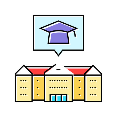 college campus teacher color icon vector illustrationのイラスト素材