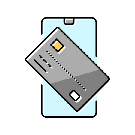 credit card phone bank payment color icon vector illustrationのイラスト素材