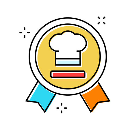 cooking competitions restaurant chef color icon vector illustrationのイラスト素材