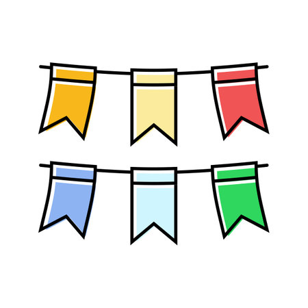 holiday flags color icon vector illustrationのイラスト素材