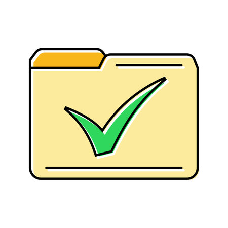 folder check mark color icon vector illustrationのイラスト素材