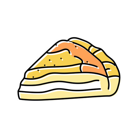 tiropita greek cuisine color icon vector illustrationのイラスト素材