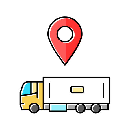 truck map location color icon vector illustrationのイラスト素材