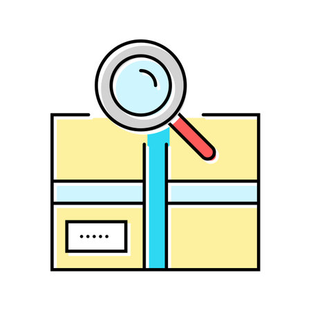 package search magnifying glass color icon vector illustrationのイラスト素材