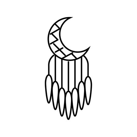 dream catcher kid bedroom line icon vector illustrationのイラスト素材