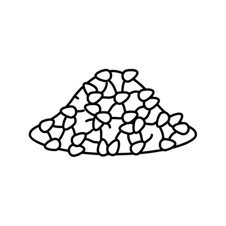 grain heap ripe wheat line icon vector illustrationのイラスト素材