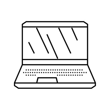 laptop gaming line icon vector illustrationのイラスト素材