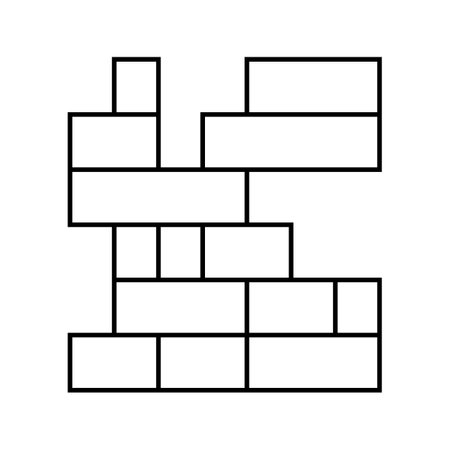 blocks toy child baby kid line icon vector illustrationのイラスト素材