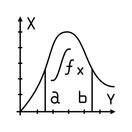integral math science education line icon vector illustrationのイラスト素材
