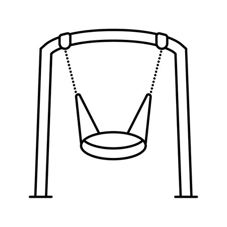 accelerator swing park kid play line icon vector illustrationのイラスト素材