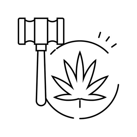 legalize cannabis line icon vector illustrationのイラスト素材