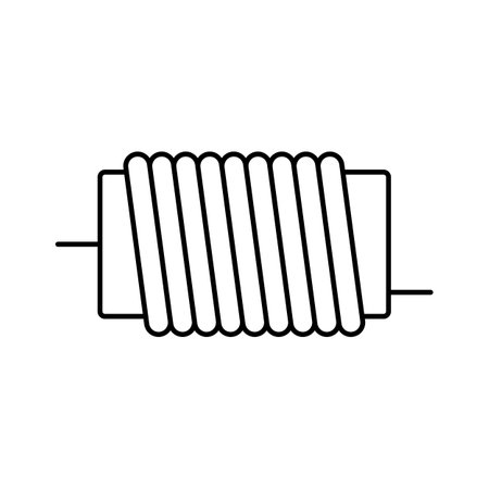 inductor electronic component line icon vector illustrationのイラスト素材
