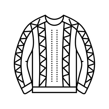 sweater knitting wool line icon vector illustrationのイラスト素材