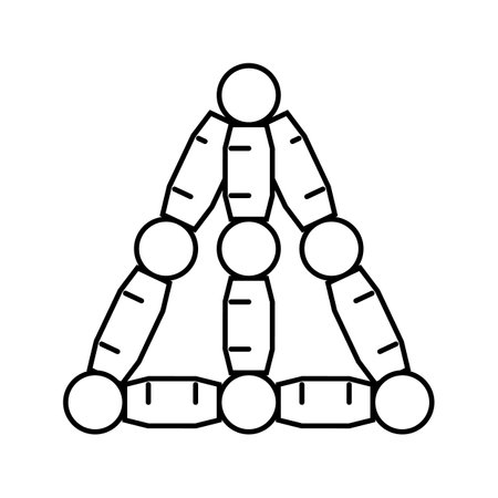 magnetic building set toy baby line icon vector illustrationのイラスト素材