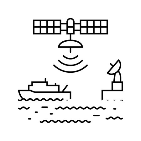 marine satellite communication line icon vector illustrationのイラスト素材