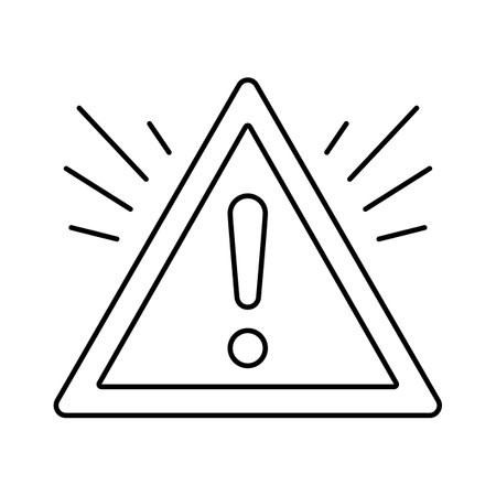 caution alert line icon vector illustrationのイラスト素材