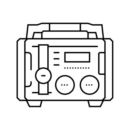 portable power generator line icon vector illustrationのイラスト素材