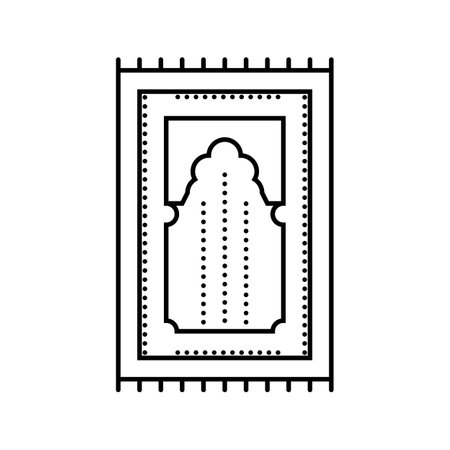 prayer mat islam muslim line icon vector illustrationのイラスト素材