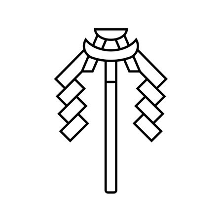 gohei wand shintoism line icon vector illustrationのイラスト素材