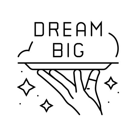 dream big succes challenge line icon vector illustrationのイラスト素材