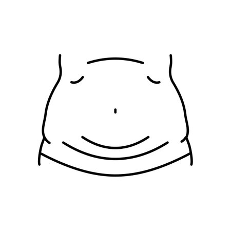 sudden weight gain disease symptom line icon vector illustrationのイラスト素材