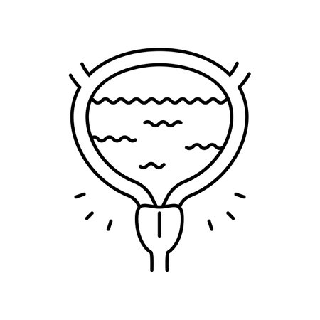 inability control bladder disease symptom line icon vector illustrationのイラスト素材