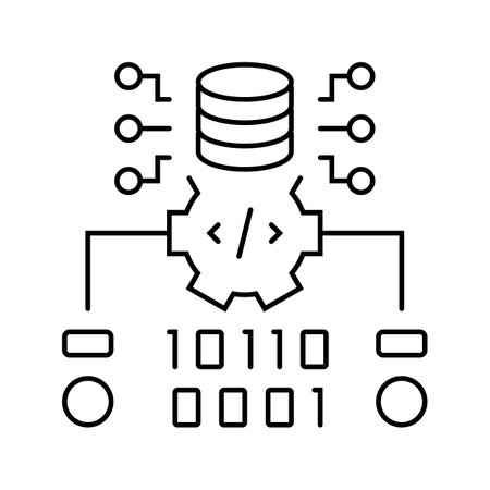 source code management line icon vector illustrationのイラスト素材