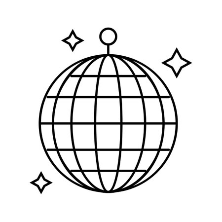 disco ball party line icon vector illustrationのイラスト素材