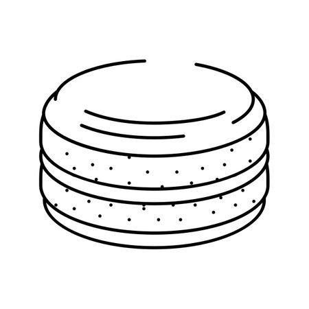 french macarons cooking line icon vector illustrationのイラスト素材