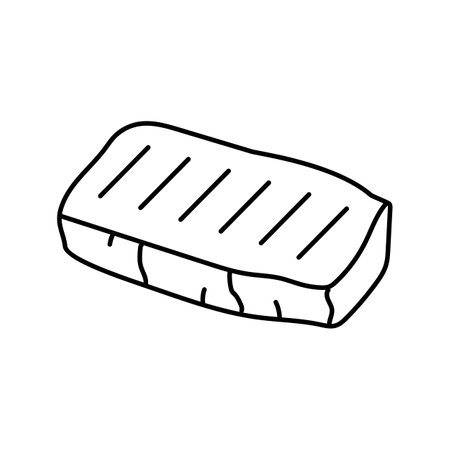 halloumi cheese greek cuisine line icon vector illustrationのイラスト素材